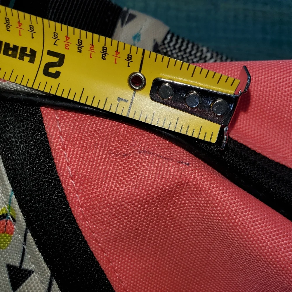 Kavu Coral Pink and Cream Arrow Print Crossbody Sling Bag